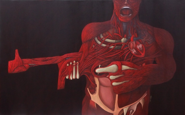 Paranoia, acrilico s/ lienzo, 100 x 160 cm, 2013